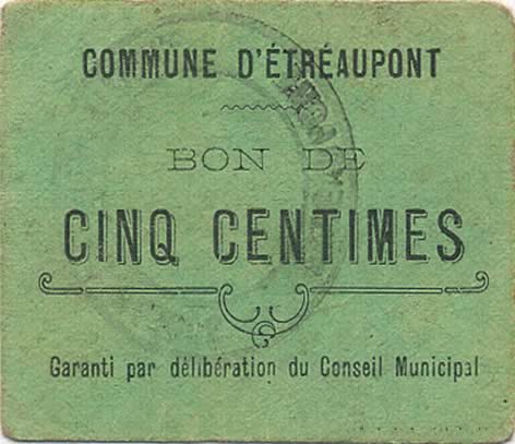 5 Centimes FRANCE regionalism and miscellaneous  1916 JP.02-2573 F - VF