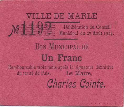 1 Franc FRANCE regionalism and miscellaneous  1915 JP.02-2651 XF
