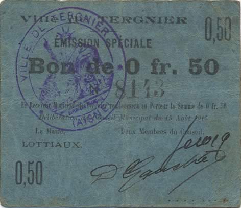 50 Centimes FRANCE Regionalismus und verschiedenen  1915 JP.02-2723 SS