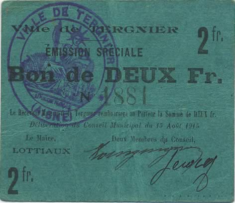 2 Francs FRANCE regionalism and various  1915 JP.02-2725 VF