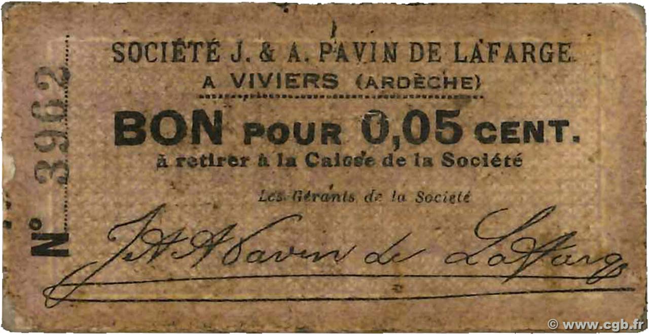 5 Centimes FRANCE regionalismo e varie Viviers 1914 JP.07-06 BB