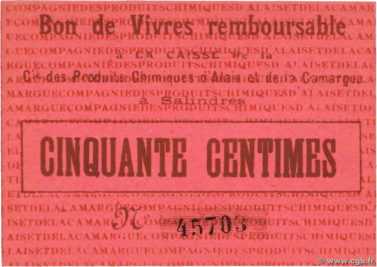 50 Centimes FRANCE Regionalismus und verschiedenen Alais 1914 JP.30-06 fST