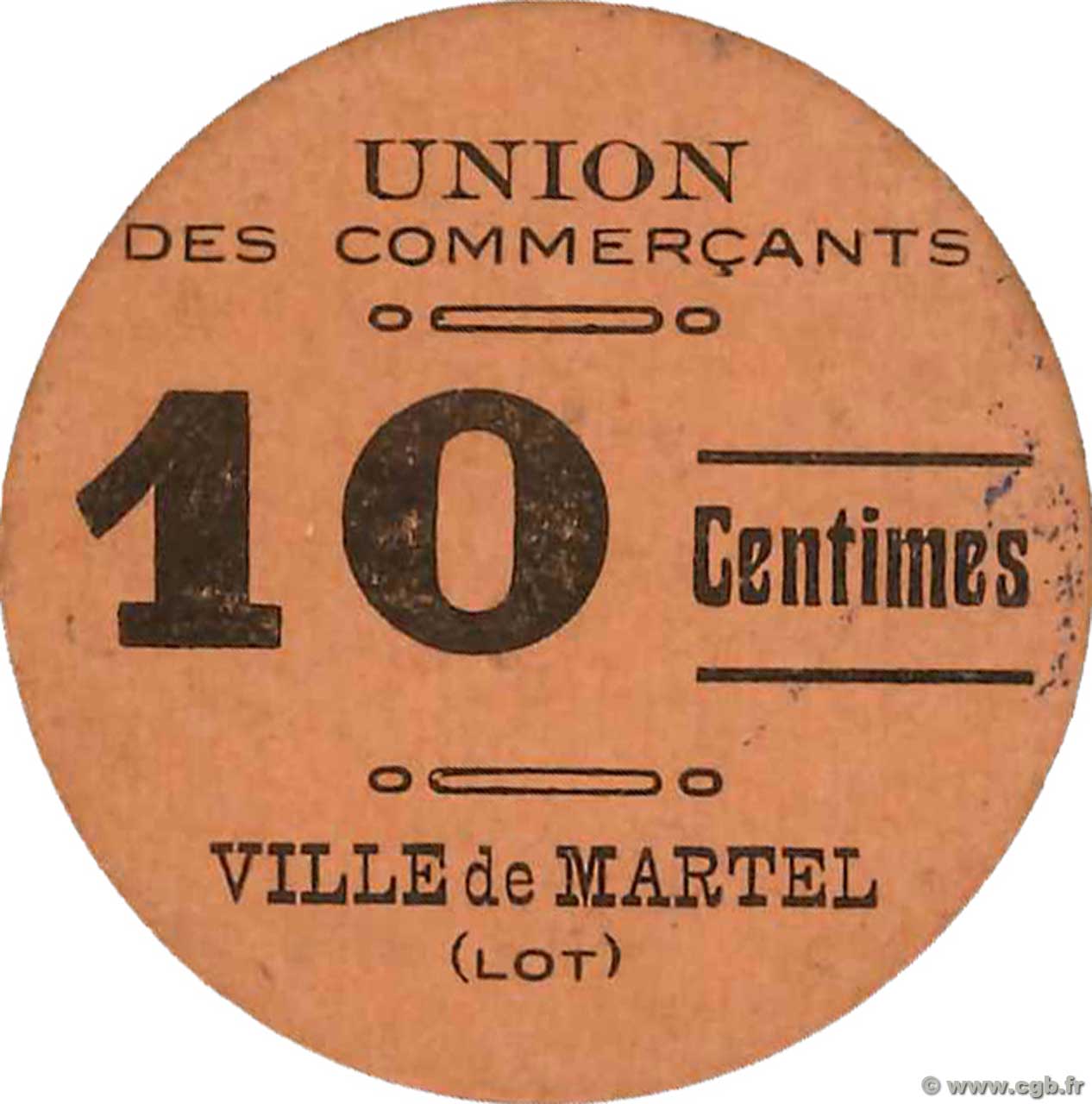 10 Centimes FRANCE regionalism and various Martel 1916 JP.46-14 XF