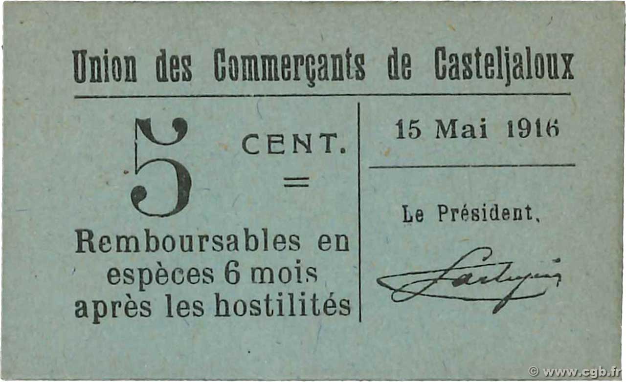 5 Centimes FRANCE régionalisme et divers Casteljaloux 1916 JP.47-054 NEUF