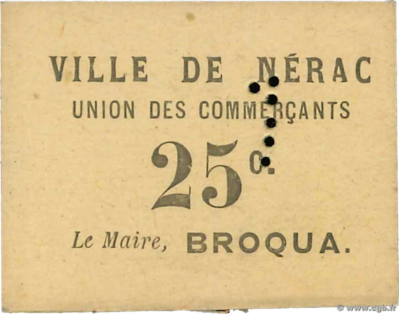 25 Centimes FRANCE regionalism and miscellaneous Nerac 1914 JP.47-216 AU