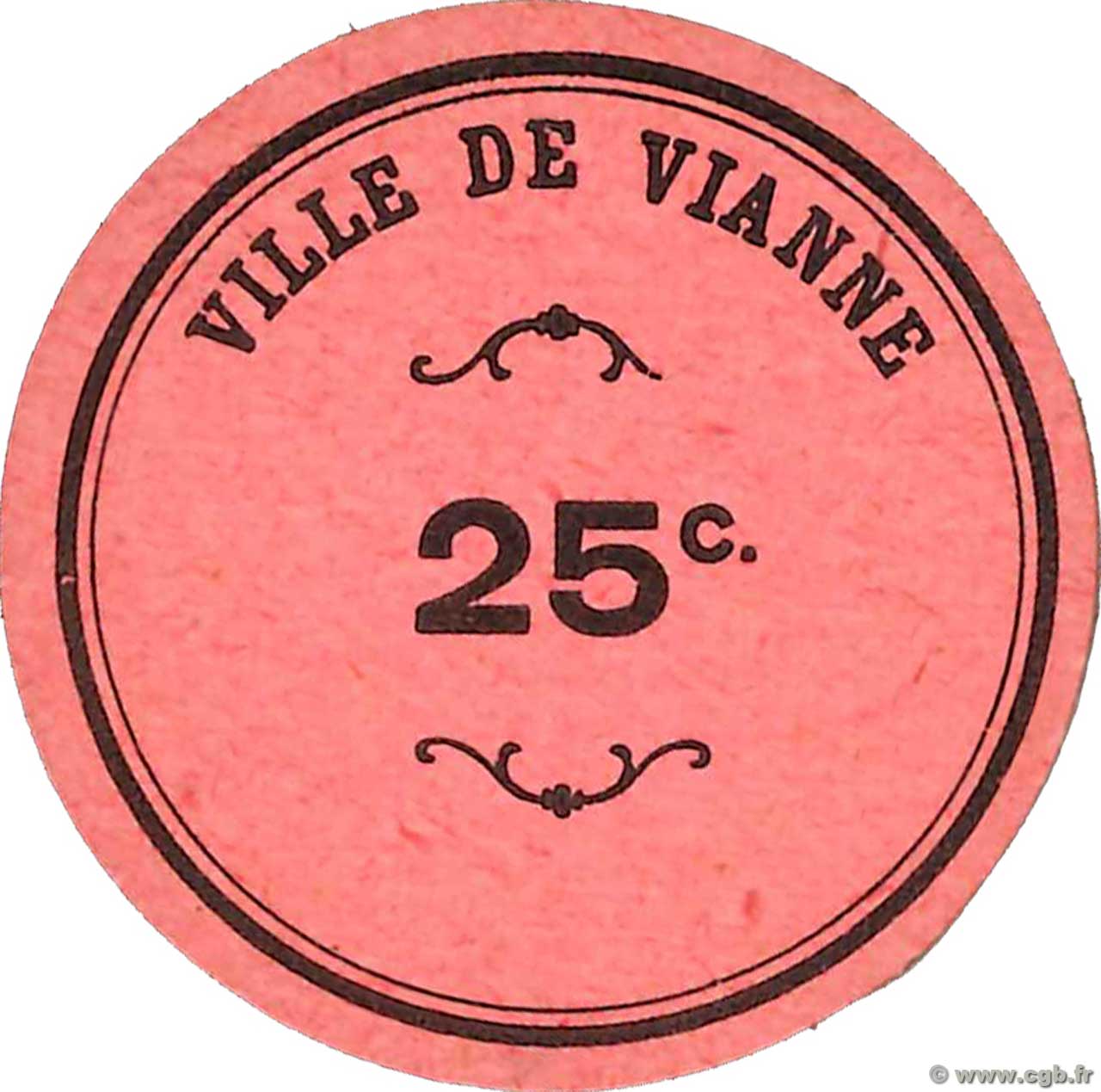 25 Centimes FRANCE regionalismo e varie Vianne 1914 JP.47-269 SPL