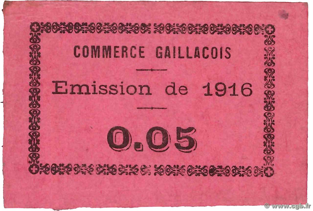 5 Centimes FRANCE regionalismo e varie Gaillac 1916 JP.81-66 BB