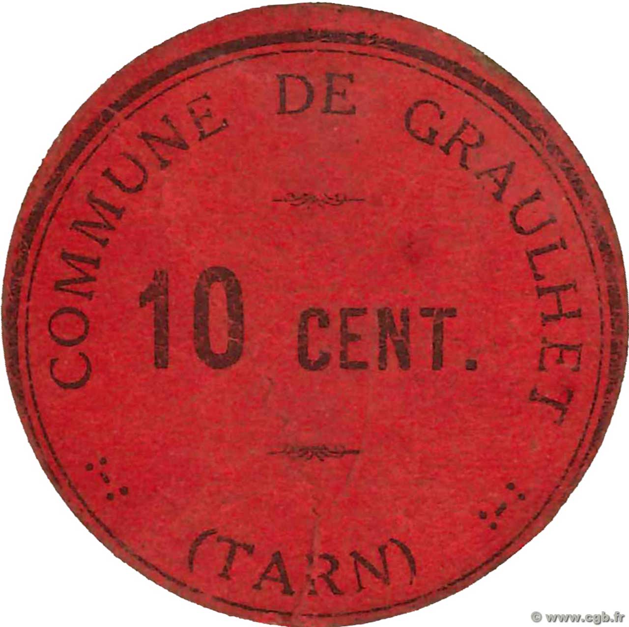 10 Centimes FRANCE regionalism and miscellaneous Graulhet 1914 JP.81-79 VF