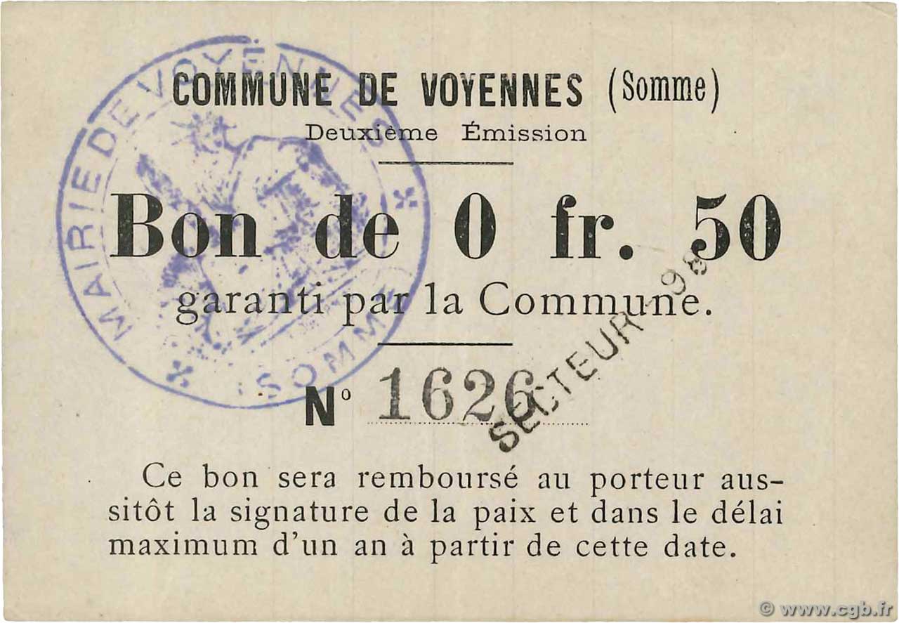 50 Centimes FRANCE régionalisme et divers Voyennes 1914 JP.80-630 SUP