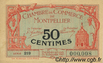 50 Centimes FRANCE regionalism and miscellaneous Montpellier 1921 JP.085.22 UNC-