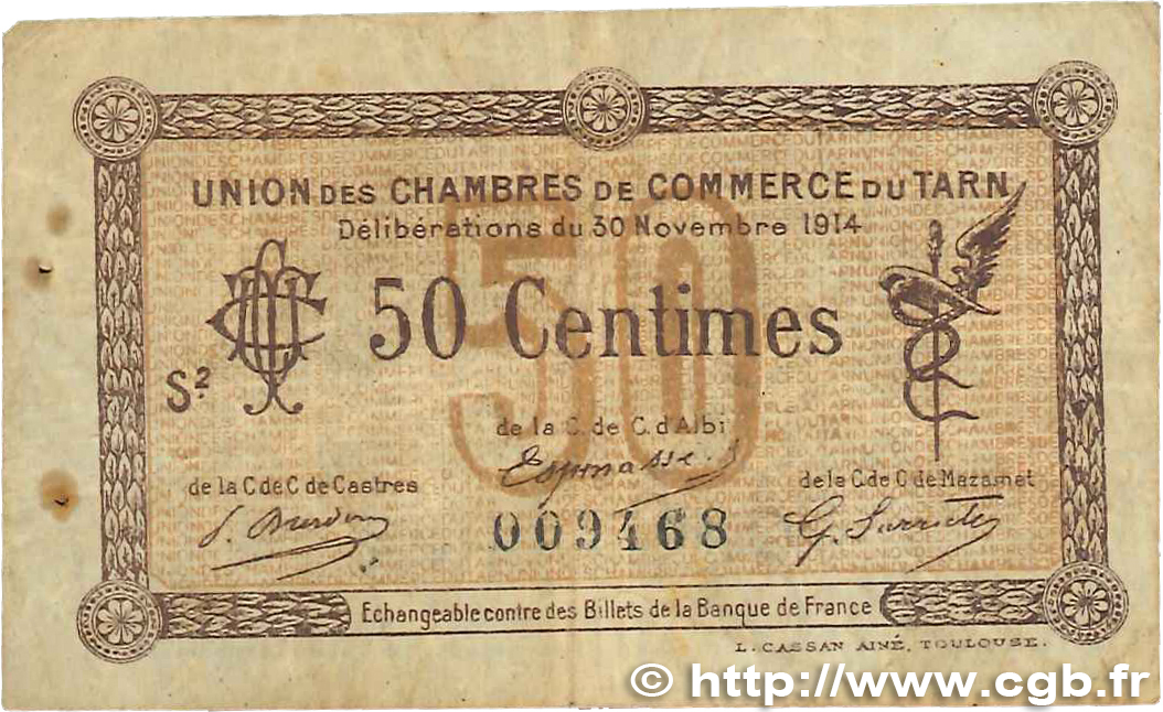 50 Centimes FRANCE regionalism and various  1914 JP.005.08 F