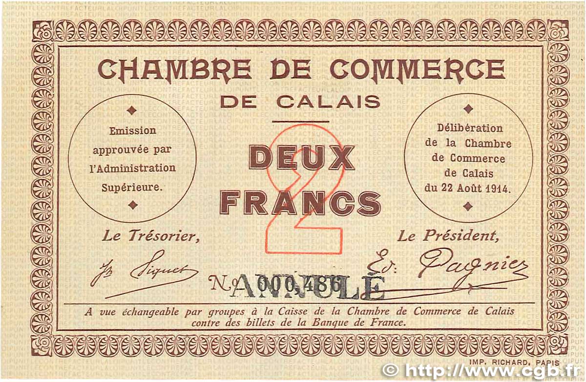 2 Francs Annulé FRANCE regionalism and miscellaneous  1914 JP.036.05var. AU-