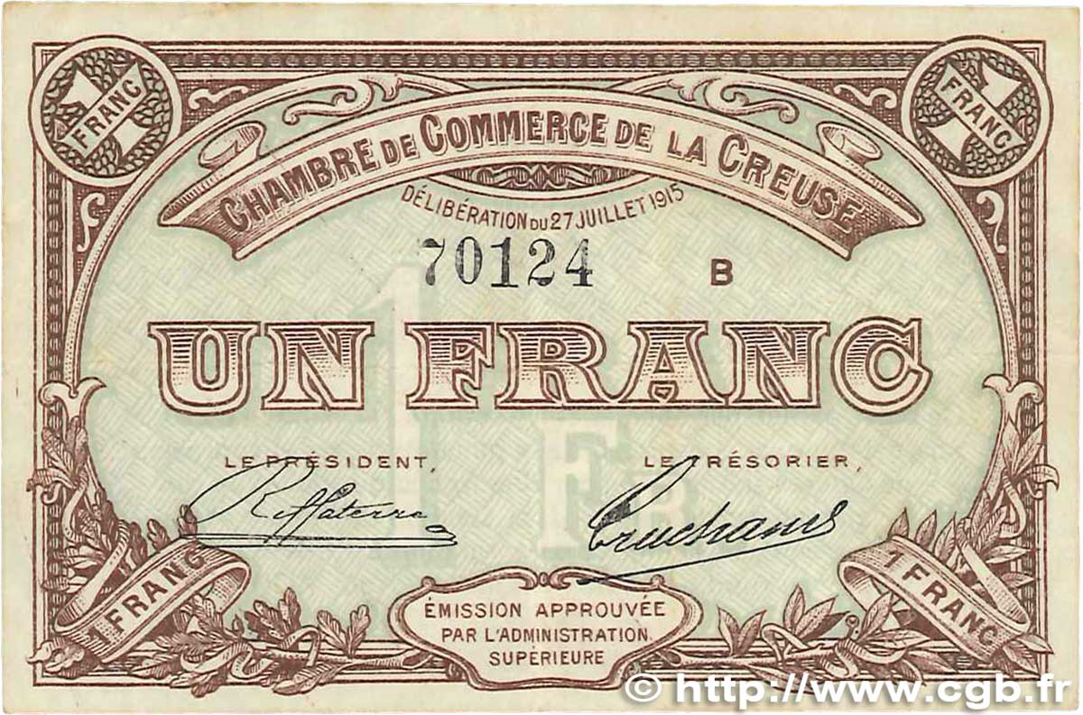 1 Franc FRANCE regionalism and miscellaneous Guéret 1915 JP.064.03 VF+