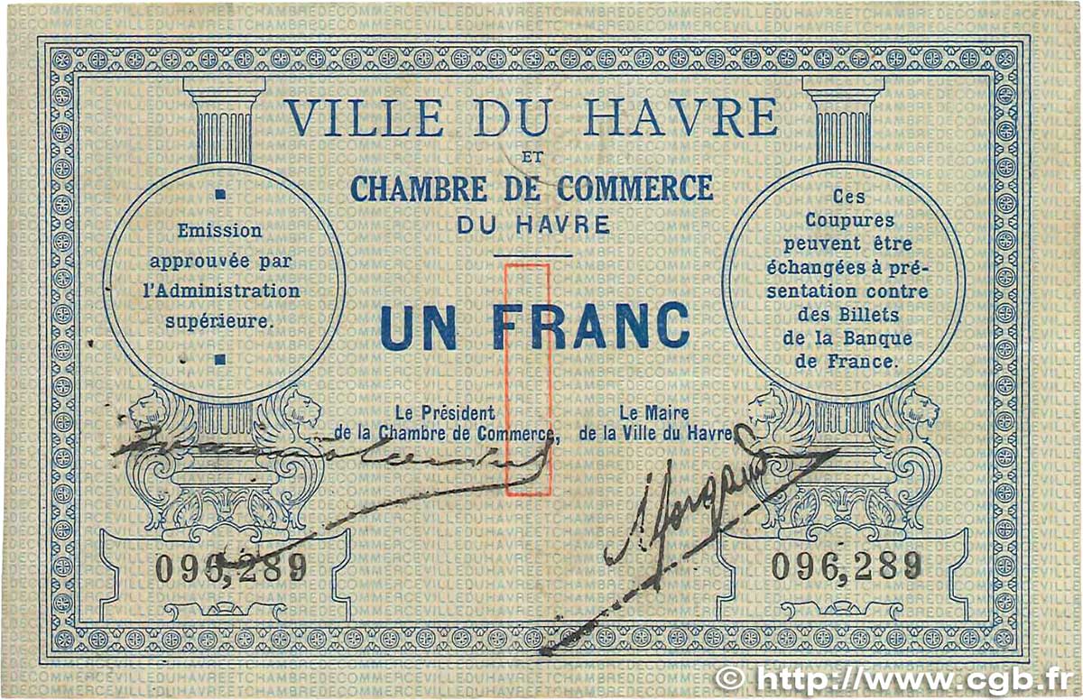 1 Franc FRANCE regionalism and various Le Havre 1914 JP.068.04 VF