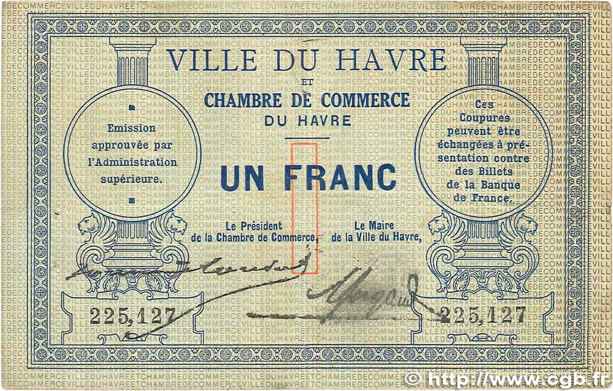 1 Franc FRANCE regionalismo y varios Le Havre 1914 JP.068.04 BC