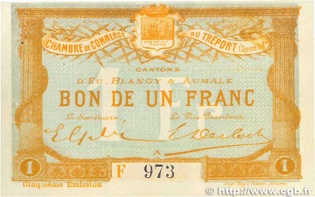 1 Franc FRANCE régionalisme et divers Le Tréport 1916 JP.071.22 SPL