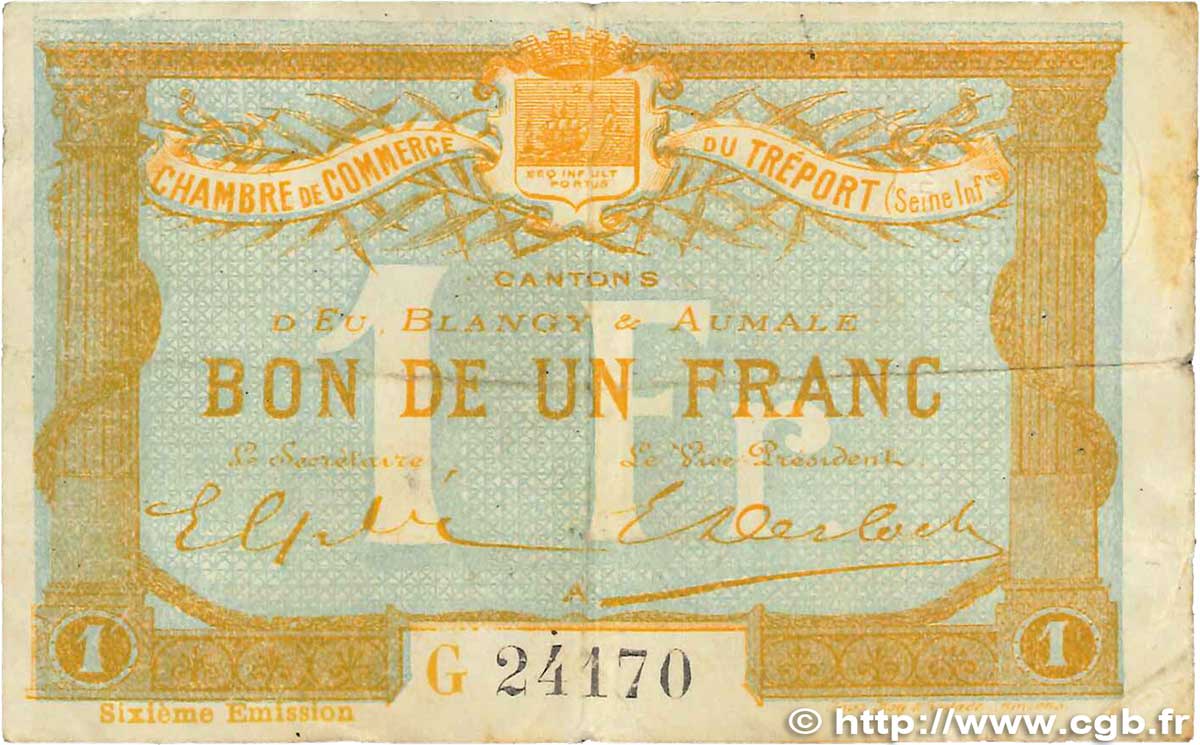 1 Franc FRANCE regionalism and miscellaneous  1916 JP.071.25var. VF-