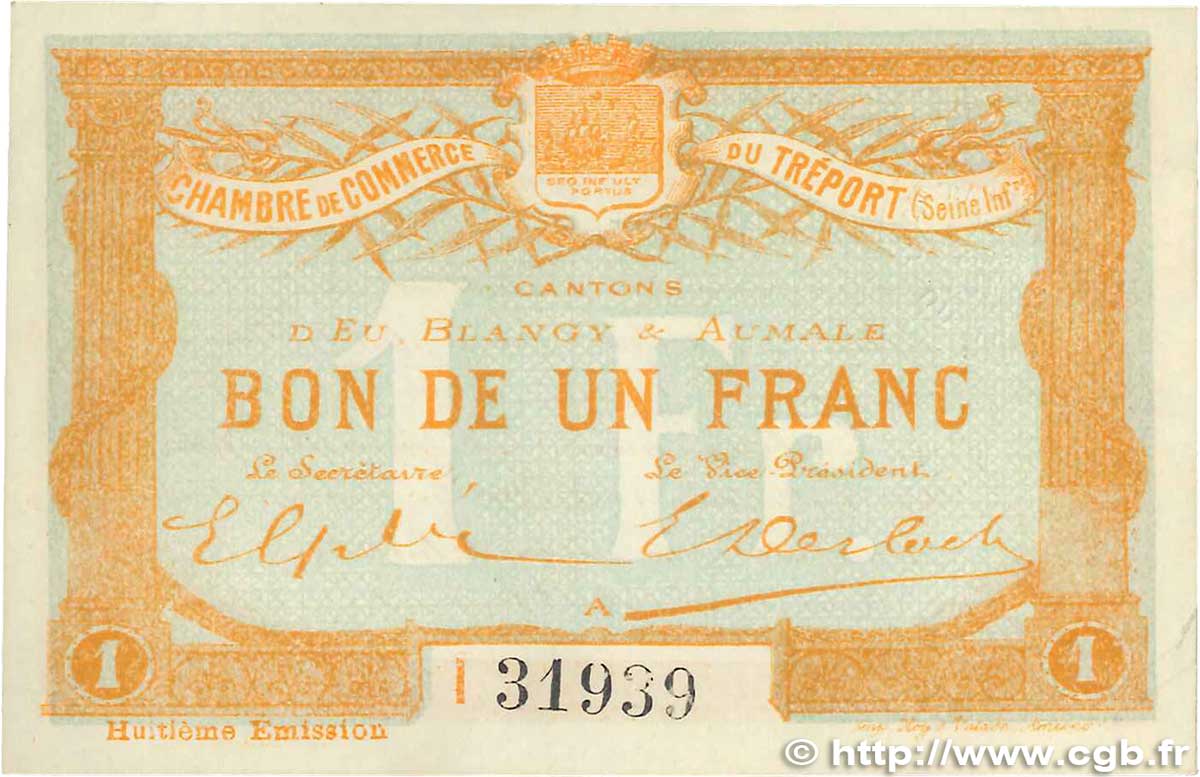 1 Franc FRANCE regionalism and various Le Tréport 1916 JP.071.33 XF+