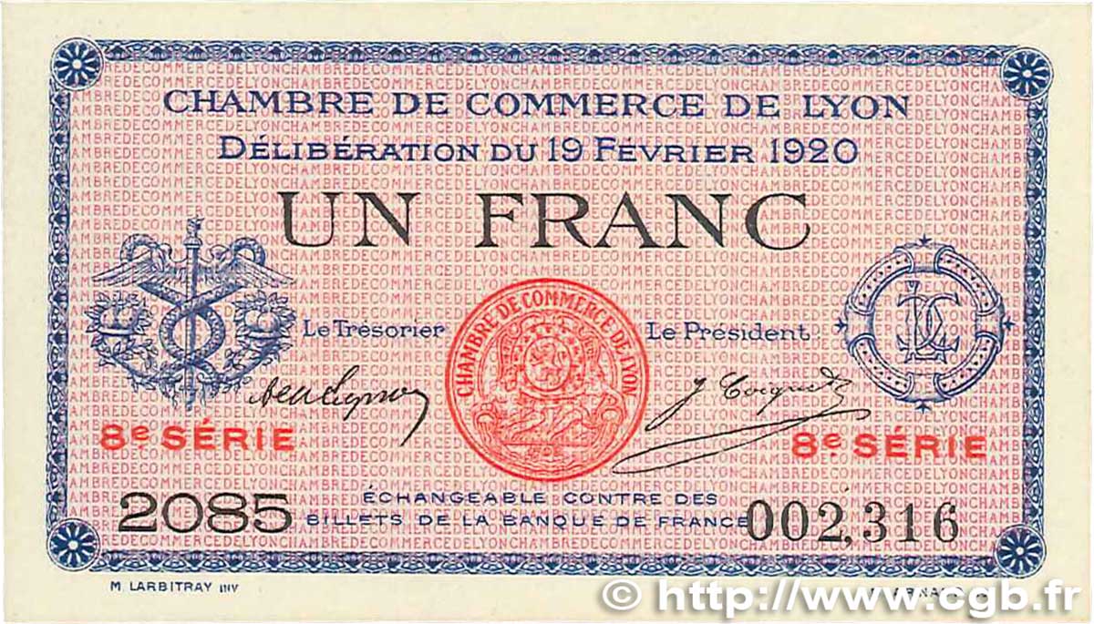 1 Franc FRANCE regionalismo e varie Lyon 1920 JP.077.21 AU