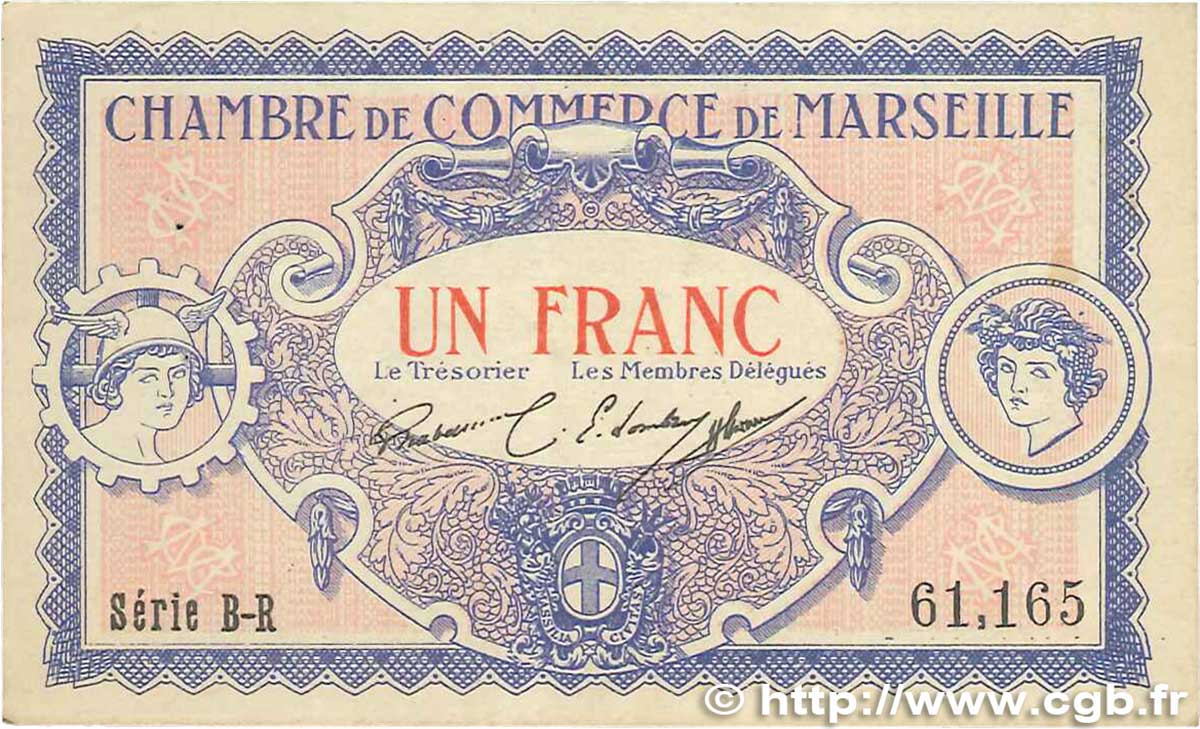 1 Franc FRANCE regionalism and miscellaneous Marseille 1917 JP.079.70 VF+