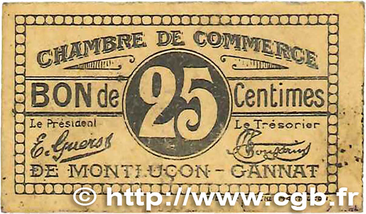 25 Centimes FRANCE regionalism and various  1918 JP.084.74var. F