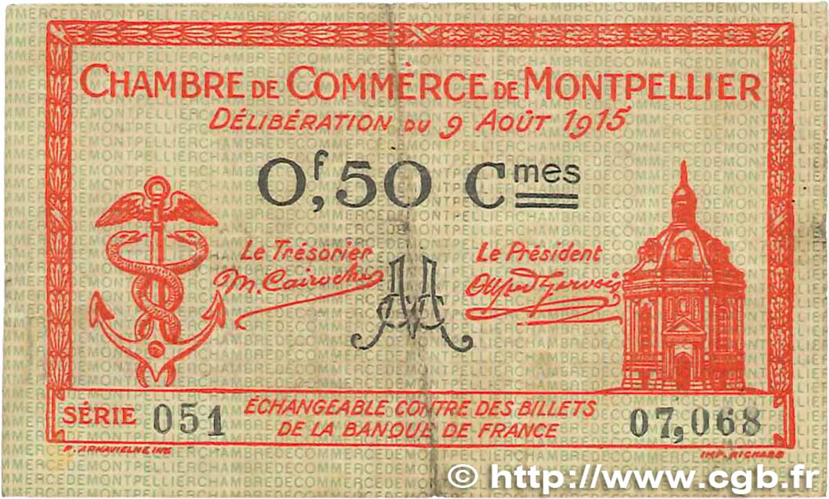 50 Centimes FRANCE regionalismo e varie Montpellier 1915 JP.085.06 MB