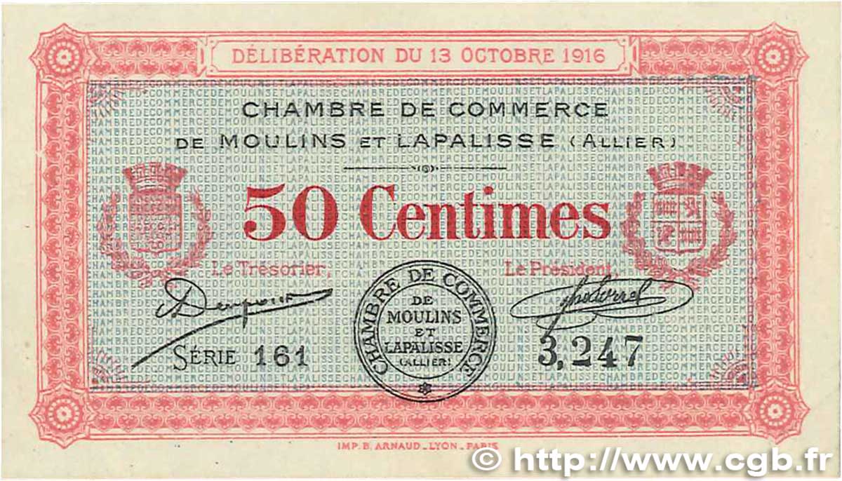 50 Centimes FRANCE régionalisme et divers Moulins et Lapalisse 1916 JP.086.07 SUP