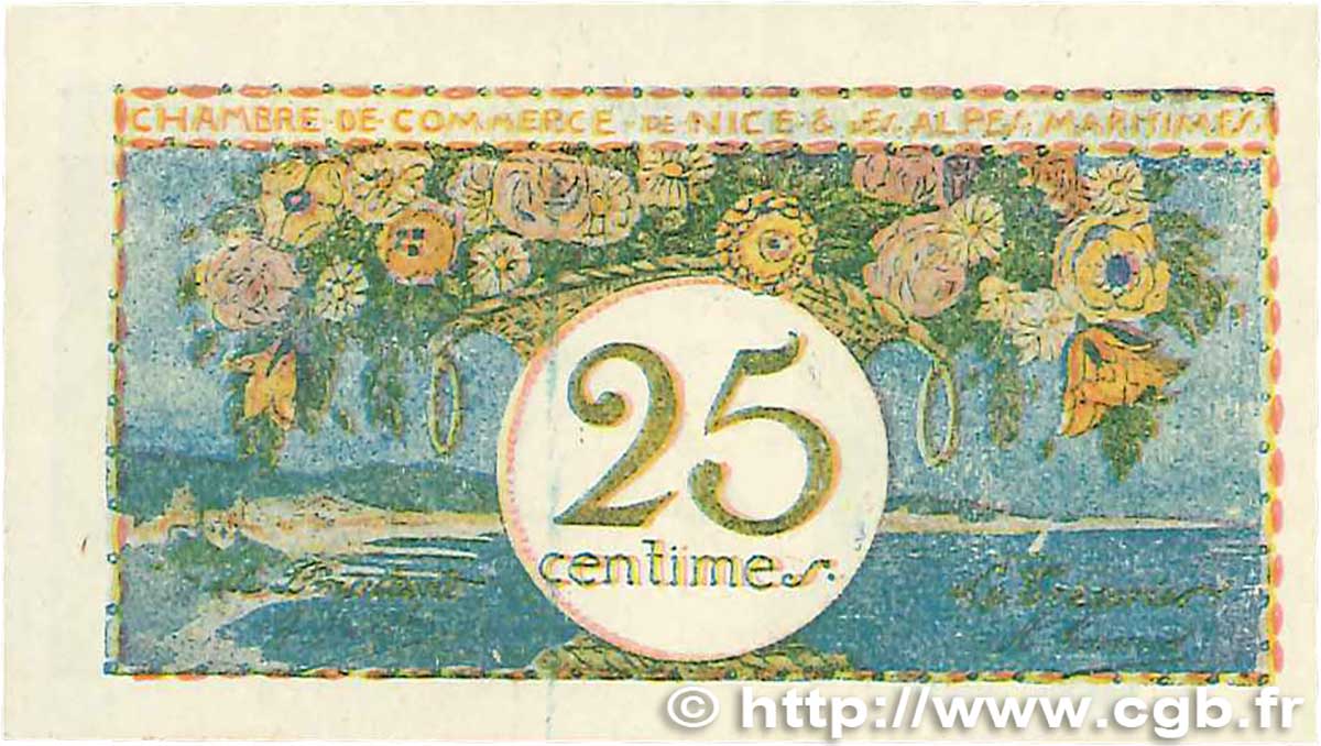 25 Centimes FRANCE regionalismo e varie Nice 1918 JP.091.16 AU