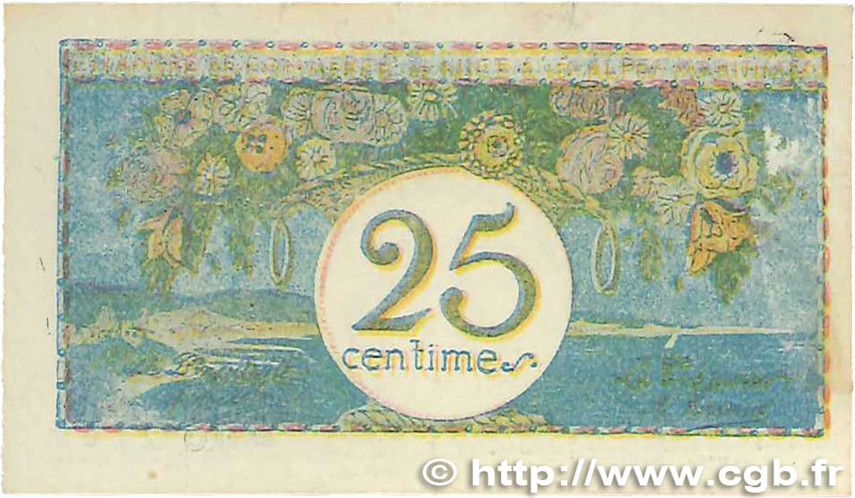 25 Centimes FRANCE regionalismo y varios Nice 1918 JP.091.16 BC
