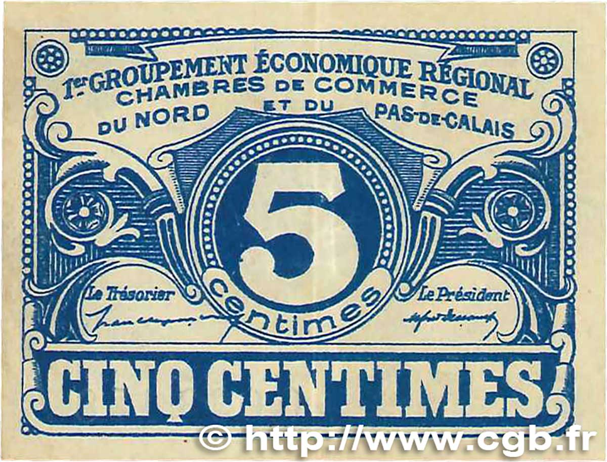 5 Centimes FRANCE regionalismo e varie Nord et Pas-De-Calais 1918 JP.094.01 BB