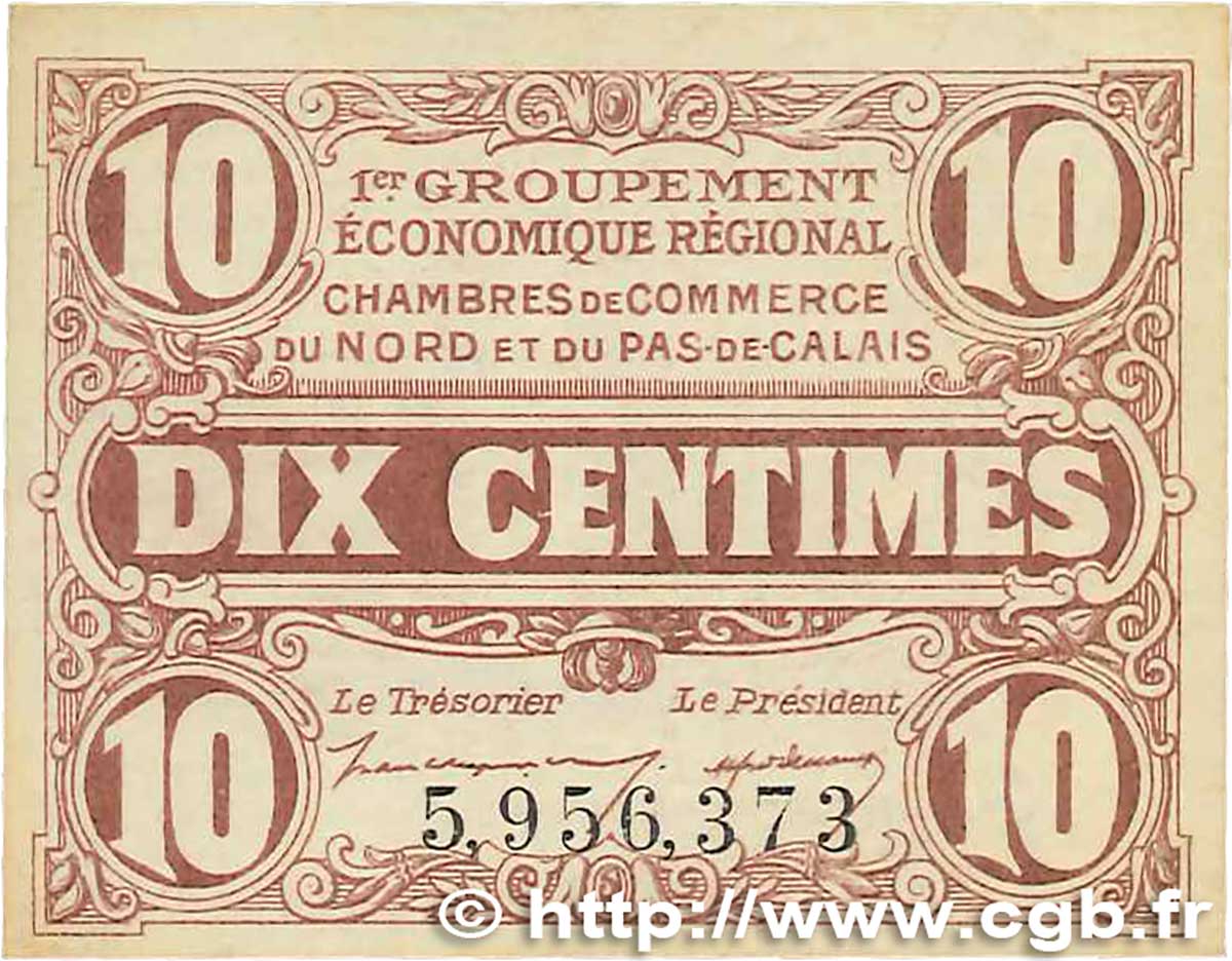 10 Centimes FRANCE regionalismo e varie Nord et Pas-De-Calais 1918 JP.094.02 AU