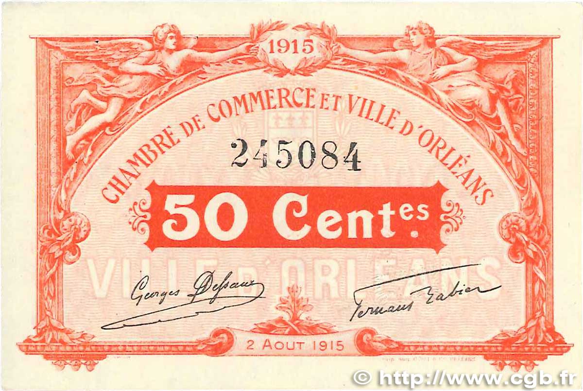 50 Centimes FRANCE regionalism and various Orléans 1915 JP.095.04 VF+