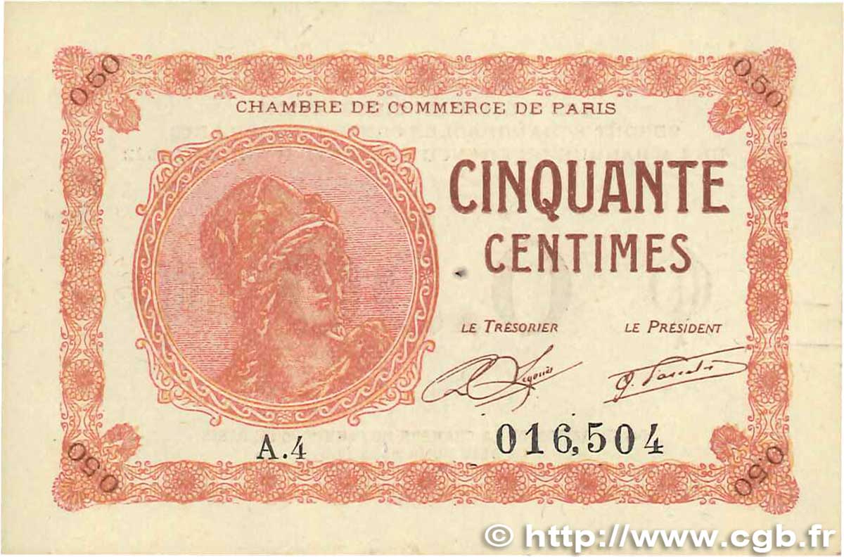 50 Centimes FRANCE régionalisme et divers Paris 1920 JP.097.10 TTB+