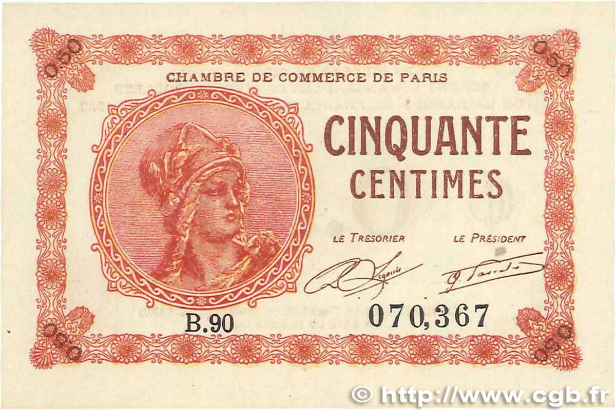 50 Centimes FRANCE régionalisme et divers Paris 1920 JP.097.10 SPL