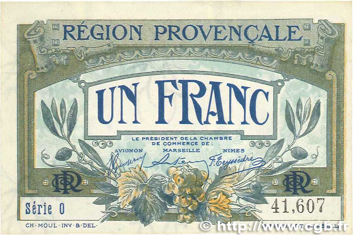1 Franc FRANCE regionalismo e varie Alais, Arles, Avignon, Gap, Marseille, Nîmes, Toulon 1918 JP.102.04 SPL