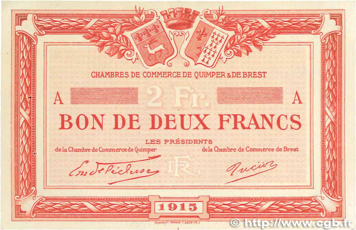 2 Francs Spécimen FRANCE Regionalismus und verschiedenen  1915 JP.104.03var. fVZ