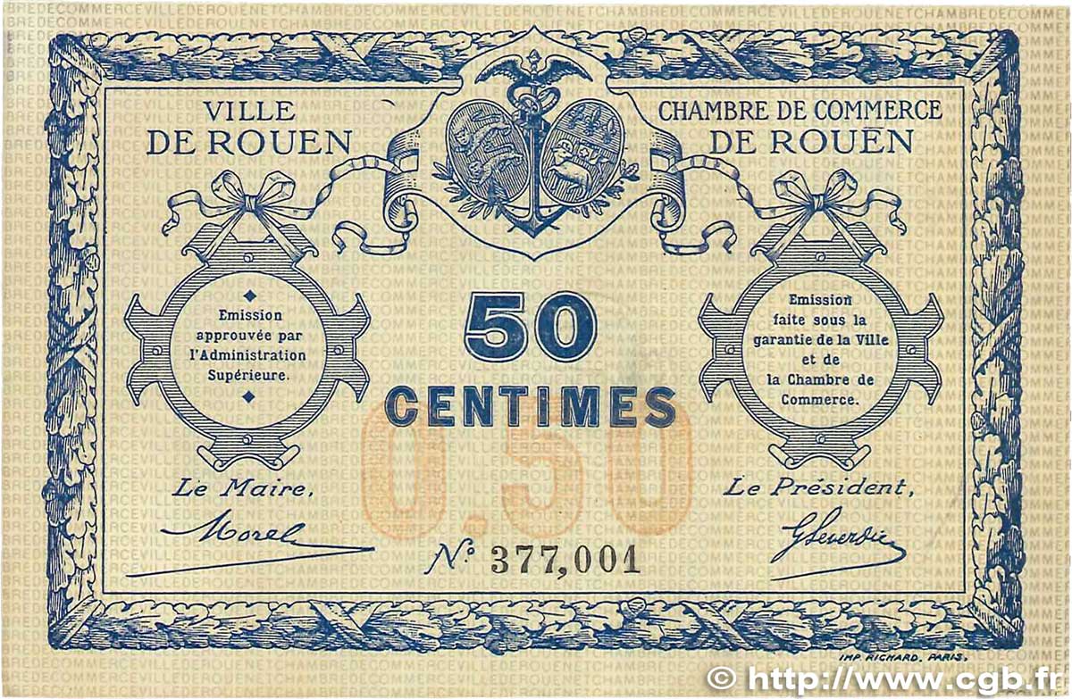 50 Centimes FRANCE regionalismo y varios Rouen 1920 JP.110.01 MBC+