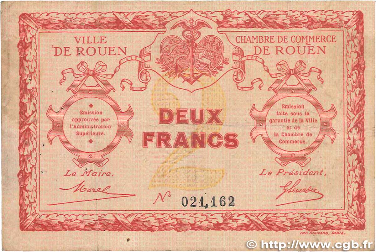 2 Francs FRANCE Regionalismus und verschiedenen Rouen 1920 JP.110.05 SGE