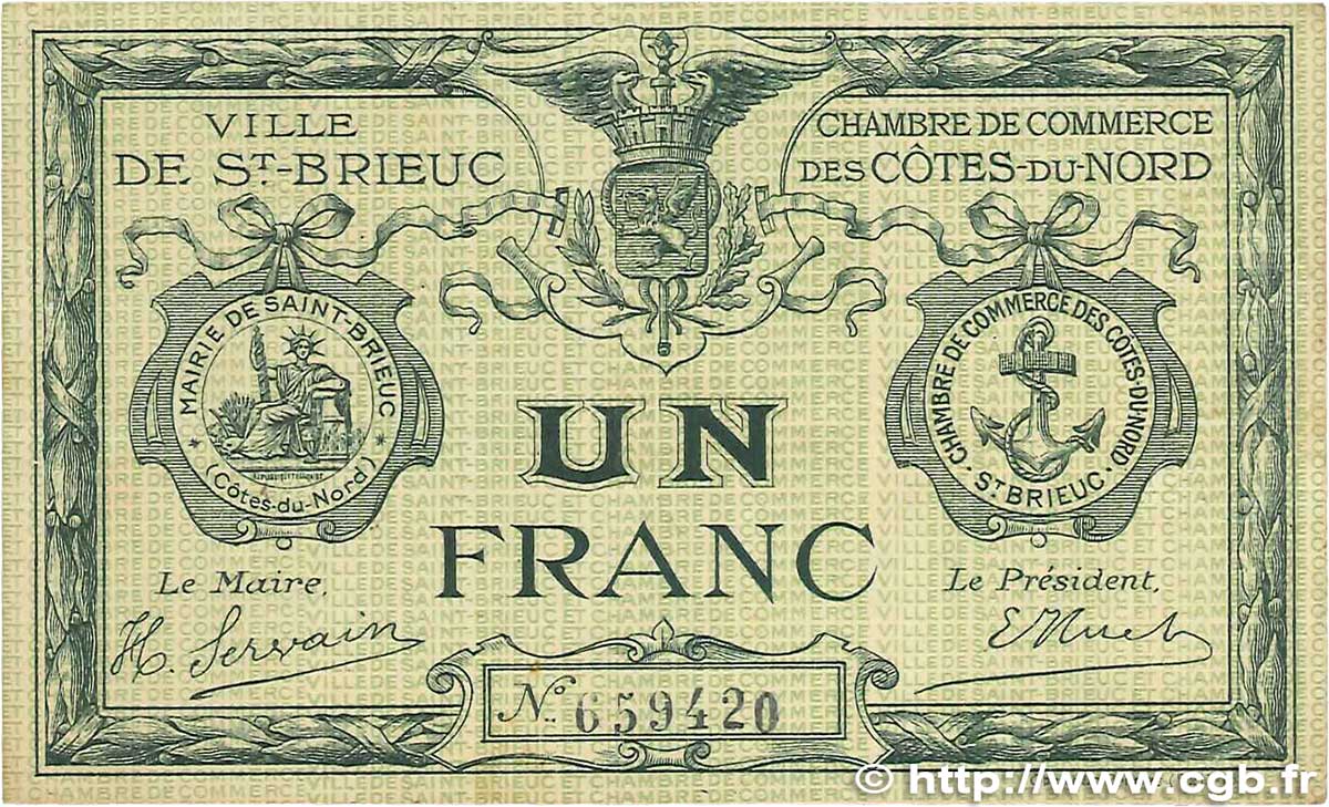 1 Franc FRANCE regionalism and various Saint-Brieuc 1918 JP.111.06 VF