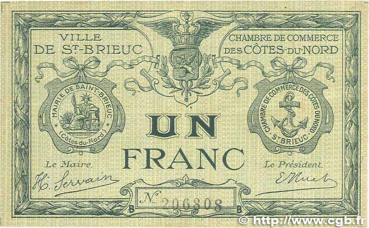 1 Franc FRANCE Regionalismus und verschiedenen Saint-Brieuc 1918 JP.111.12 S