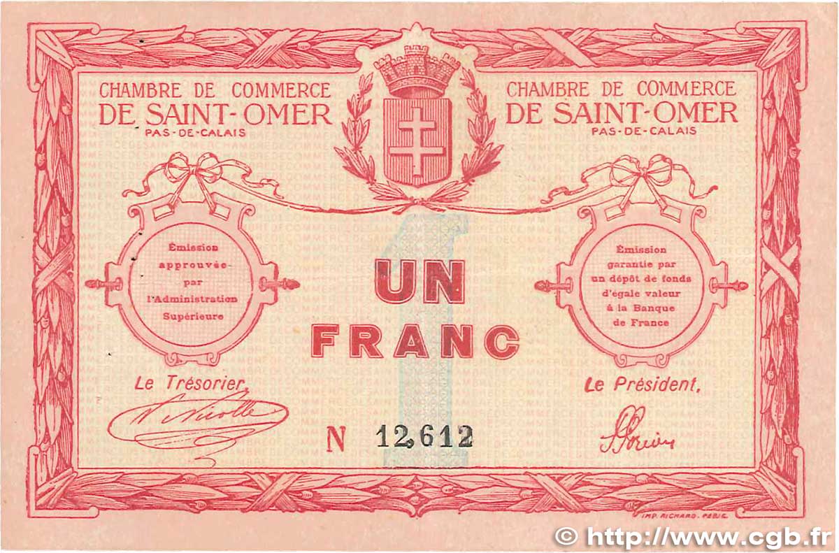 1 Franc FRANCE regionalism and various Saint-Omer 1914 JP.115.04 VF