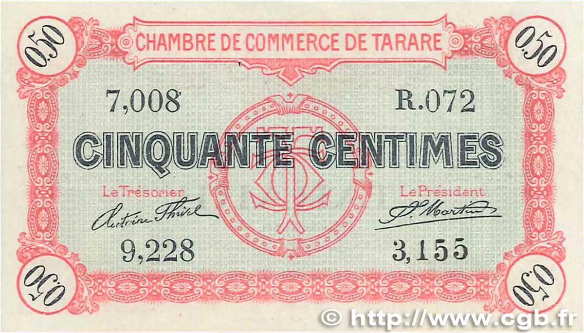 50 Centimes FRANCE regionalism and various Tarare 1916 JP.119.14 XF+