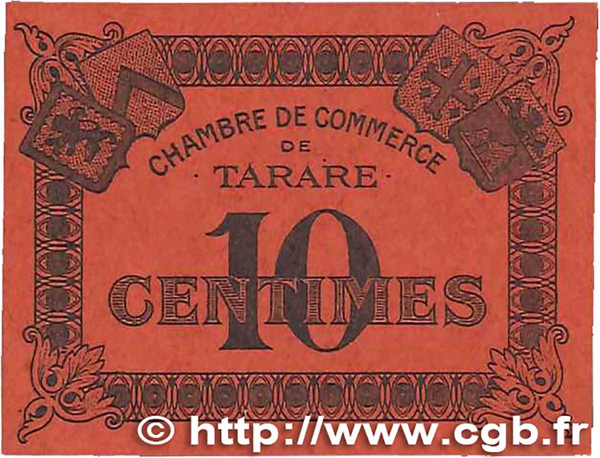 10 Centimes FRANCE Regionalismus und verschiedenen Tarare 1920 JP.119.36 fST+