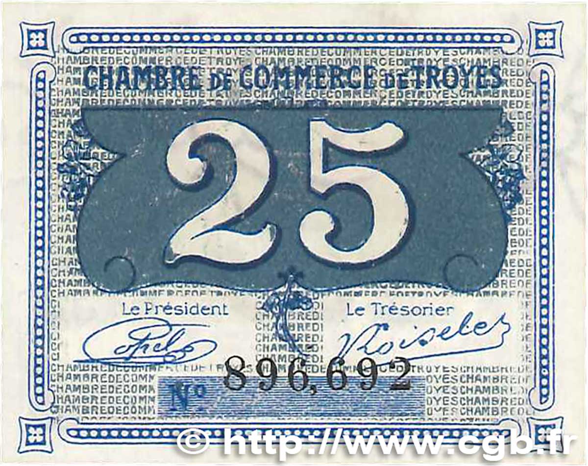 25 Centimes FRANCE regionalismo e varie Troyes 1918 JP.124.15 FDC