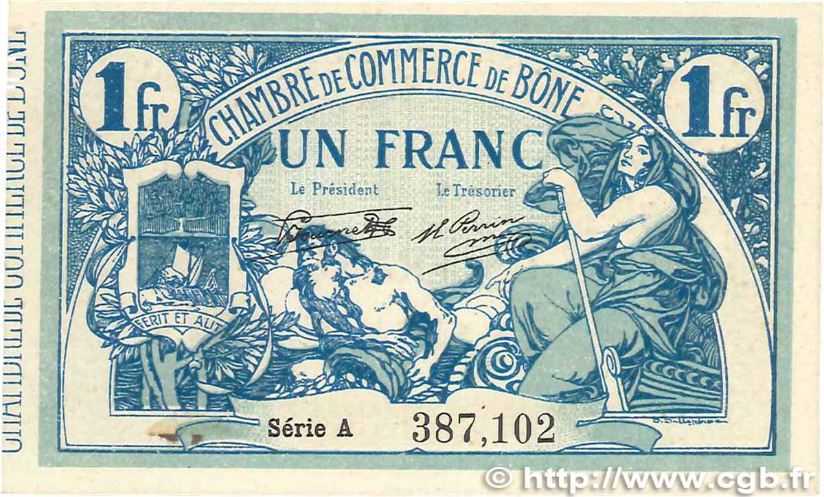 1 Franc FRANCE Regionalismus und verschiedenen Bône 1918 JP.138.07 VZ