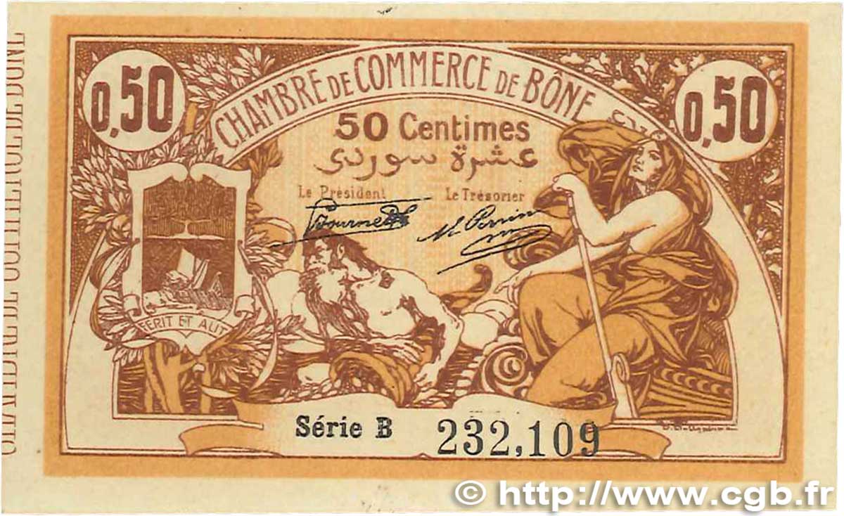 50 Centimes FRANCE regionalismo e varie Bône 1919 JP.138.08 q.FDC