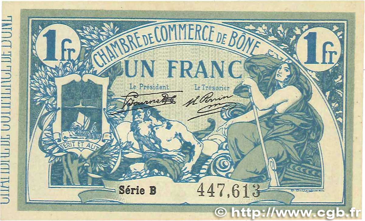 1 Franc FRANCE regionalism and various Bône 1919 JP.138.10 UNC-