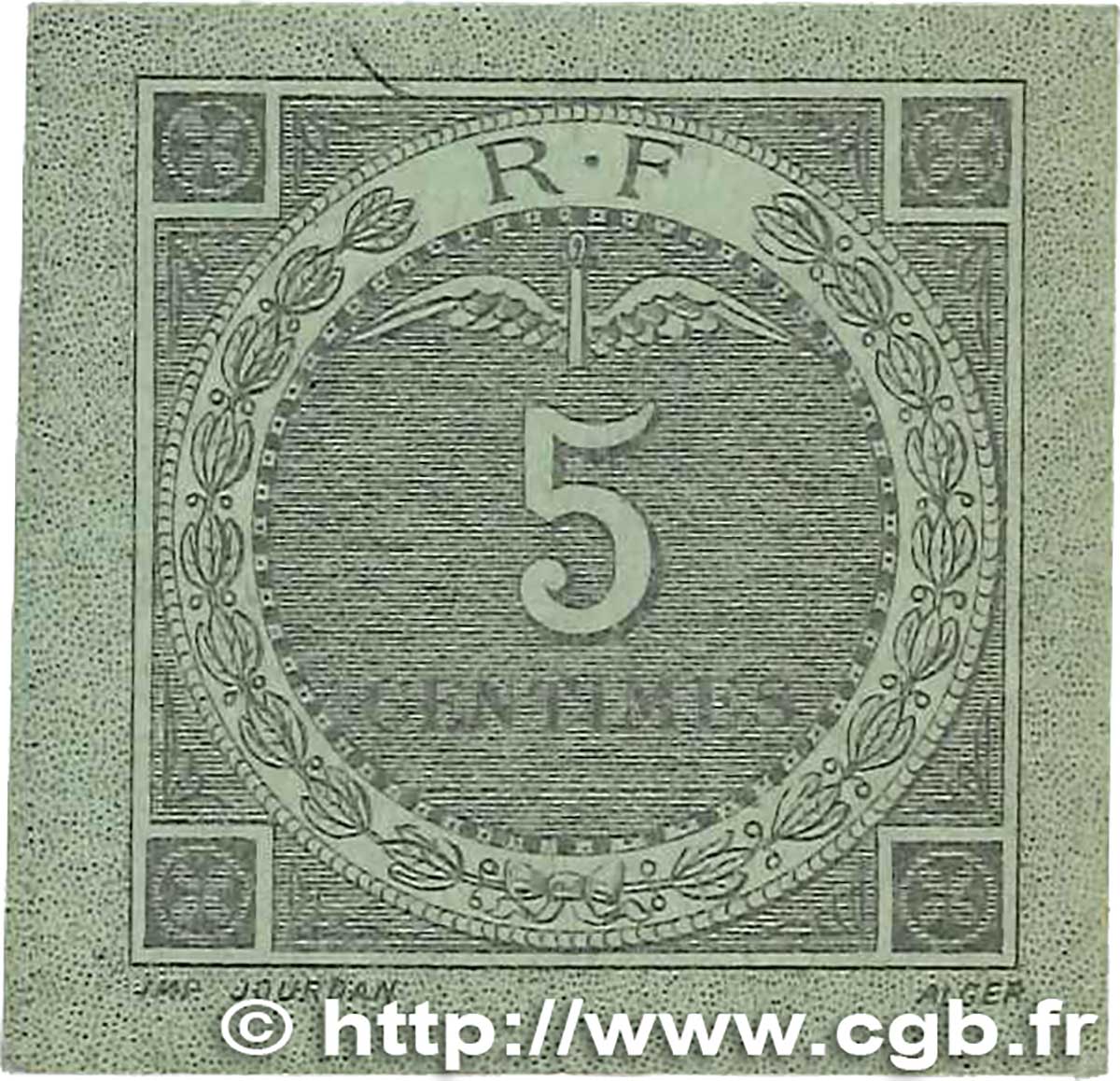5 Centimes FRANCE regionalismo e varie Bougie, Sétif 1916 JP.139.09 q.FDC