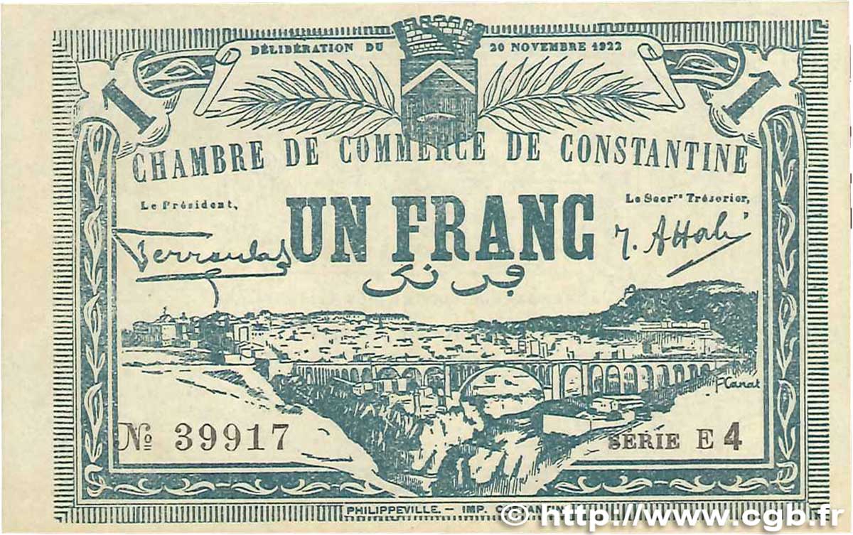 1 Franc FRANCE Regionalismus und verschiedenen  1922 JP.140.44 fST