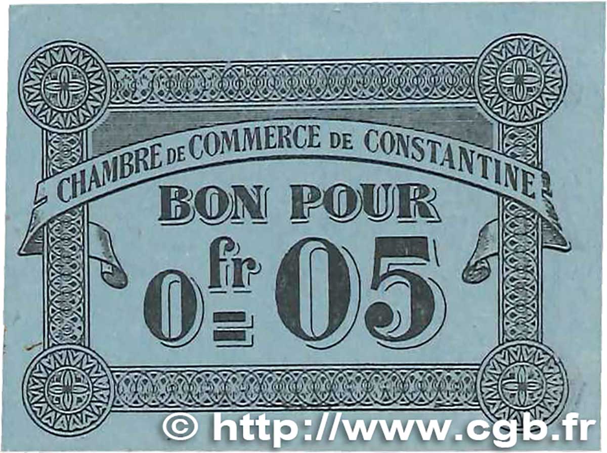 5 Centimes FRANCE regionalism and miscellaneous Constantine 1915 JP.140.46 XF